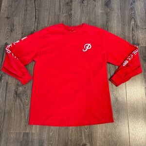 PRIMITIVE SKATEBOARD x HUY FONG SRIRACHA SAUCE Red Long Sleeve T-Shirt Sz Large